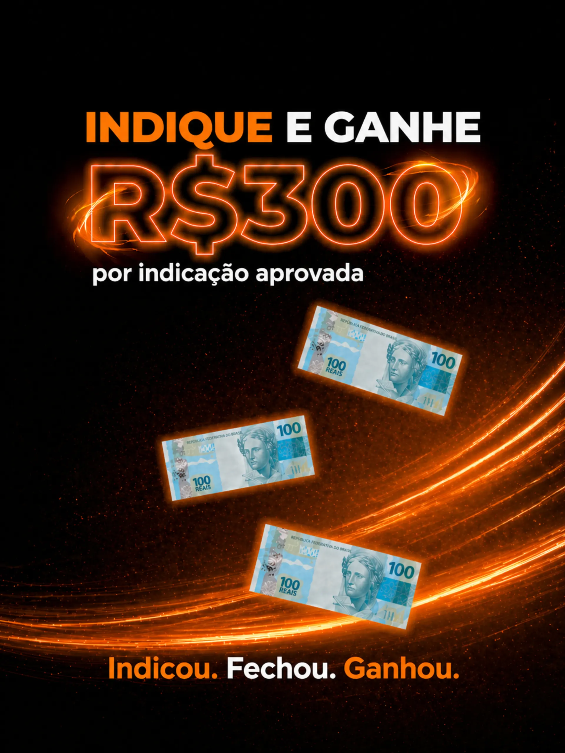 Indique e ganhe R$300 por indicação aprovada — SEC Energia Solar